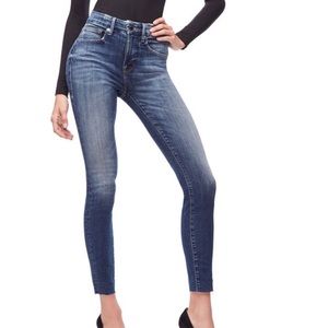 Good American Good Legs High Waist Raw Hem Jeans